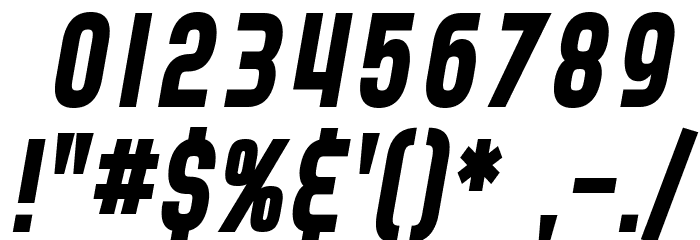SF Speedwaystar Cond Italic Font OTHER CHARS