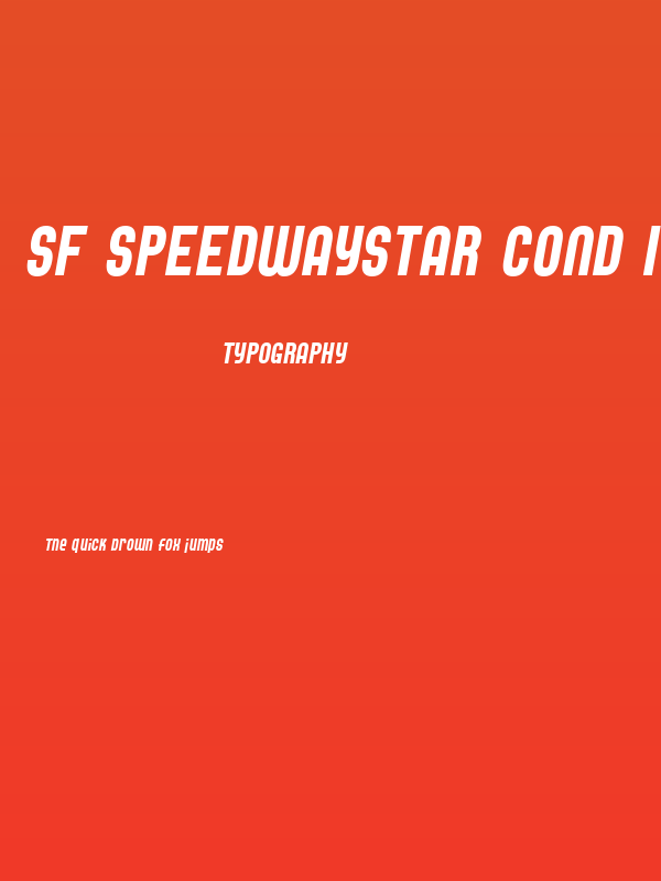 SF Speedwaystar Cond Italic Poster