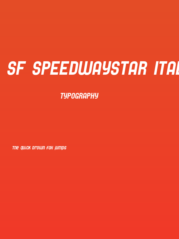 SF Speedwaystar Italic Poster