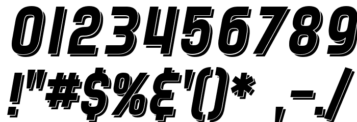 SF Speedwaystar Shaded Italic フォント その他の文字