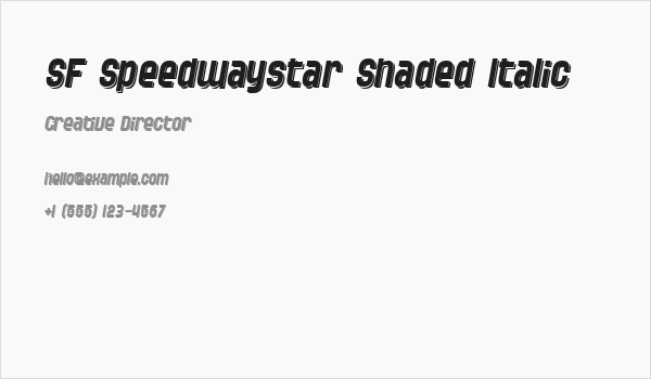 SF Speedwaystar Shaded Italic Business Card
