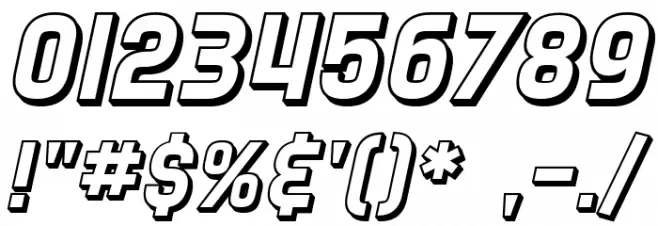 SF Speedwaystar Shaded Oblique Font OTHER CHARS