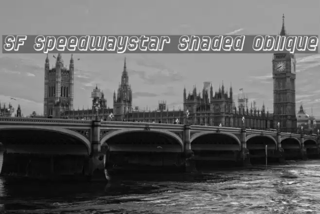 SF Speedwaystar Shaded Oblique Font examples