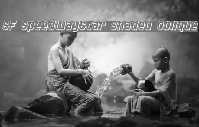 SF Speedwaystar Shaded Oblique Font examples