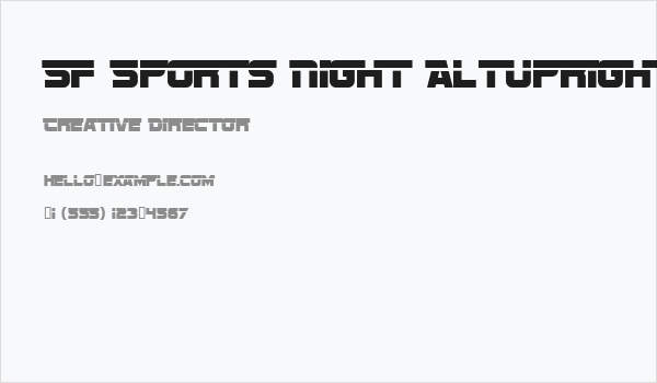 SF Sports Night AltUpright Business Card