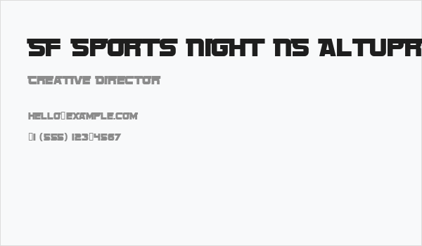 SF Sports Night NS AltUpright Business Card