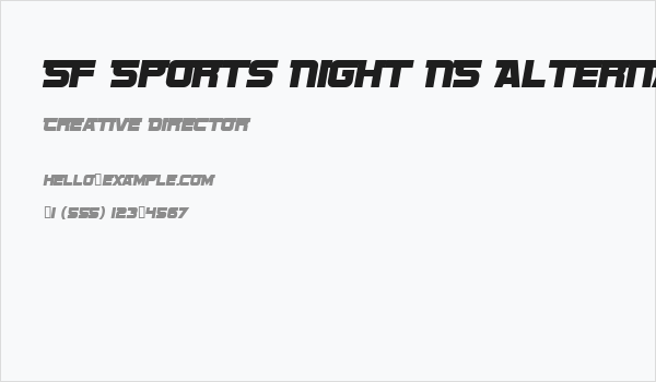 SF Sports Night NS Alternate Business Card