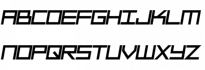 SF Square Head Bold Italic Schriftart Groß