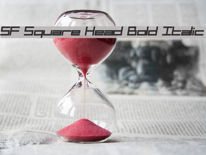SF Square Head Bold Italic Font examples