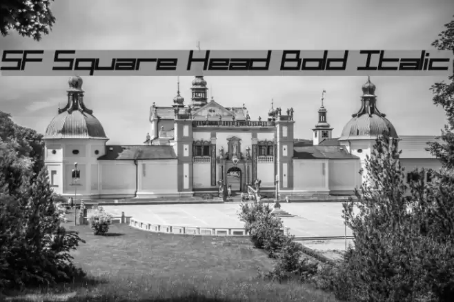 SF Square Head Bold Italic Caratteri examples