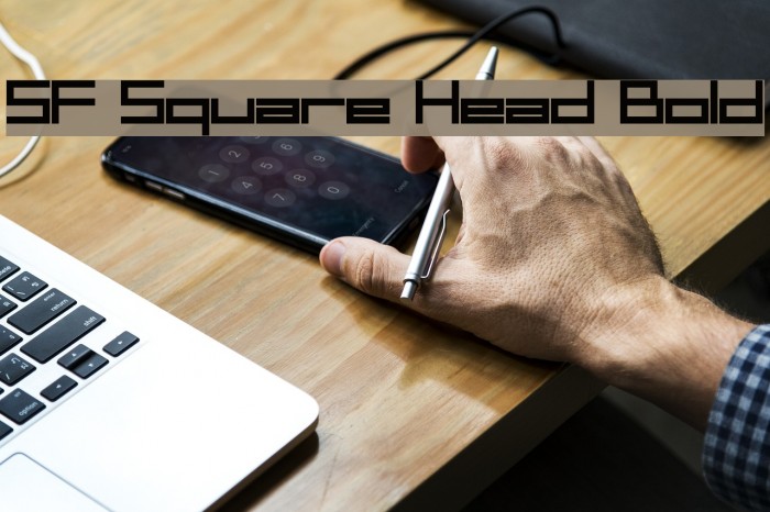 SF Square Head Bold Font examples