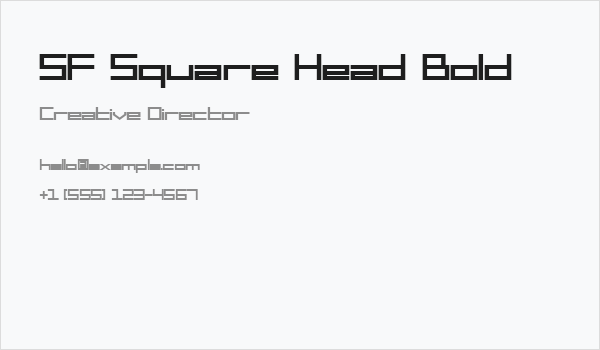 SF Square Head Bold Business Card