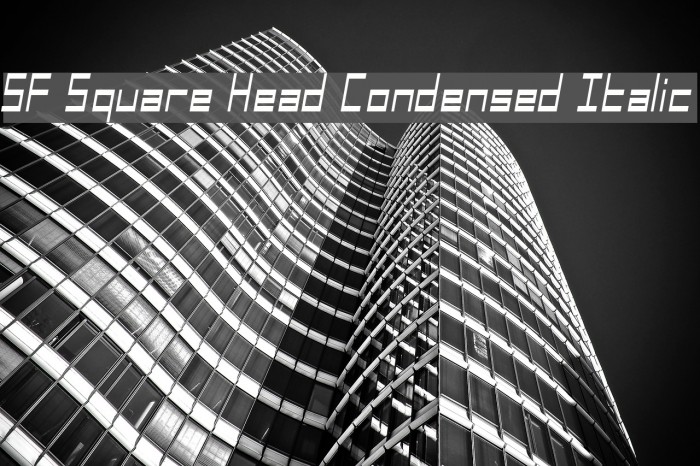 SF Square Head Condensed Italic Font examples