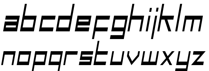 SF Square Head Condensed Italic Font LOWERCASE