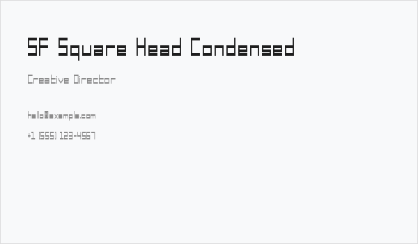 SF Square Head Condensed Business Card