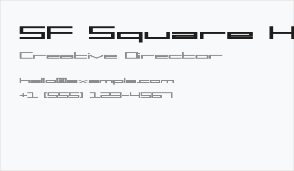 SF Square Head Extended Business Card