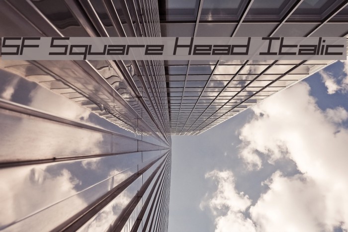 SF Square Head Italic Font examples