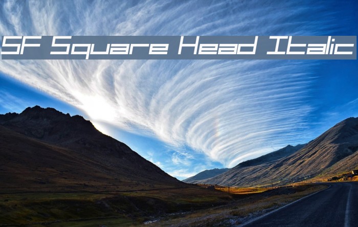 SF Square Head Italic Font examples