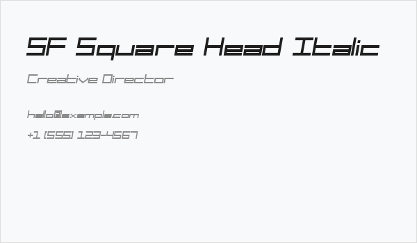 SF Square Head Italic Business Card
