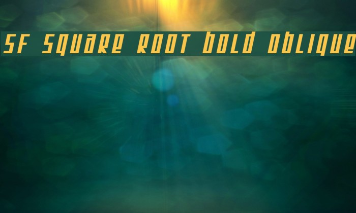 SF Square Root Bold Oblique Font examples