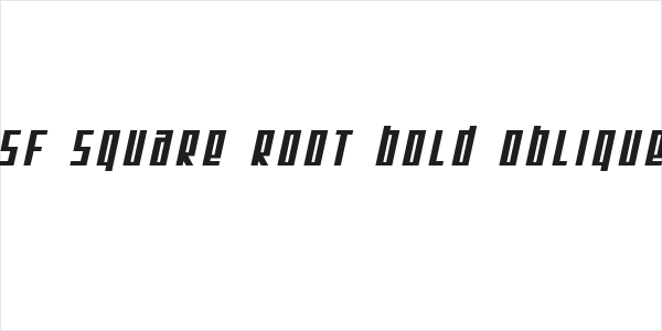 SF Square Root Bold Oblique Logo