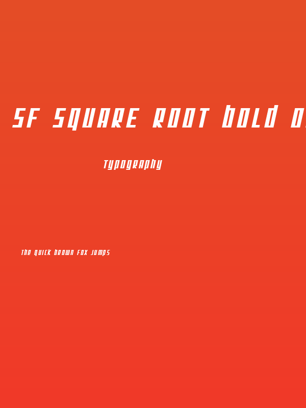 SF Square Root Bold Oblique Poster