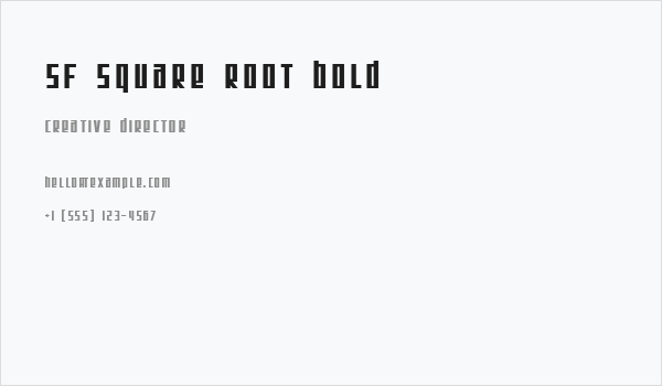 SF Square Root Bold Business Card