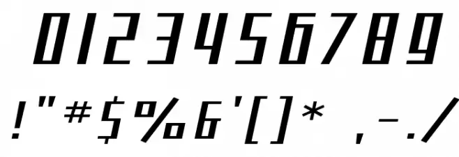 SF Square Root Extended Oblique Font Alte caractere
