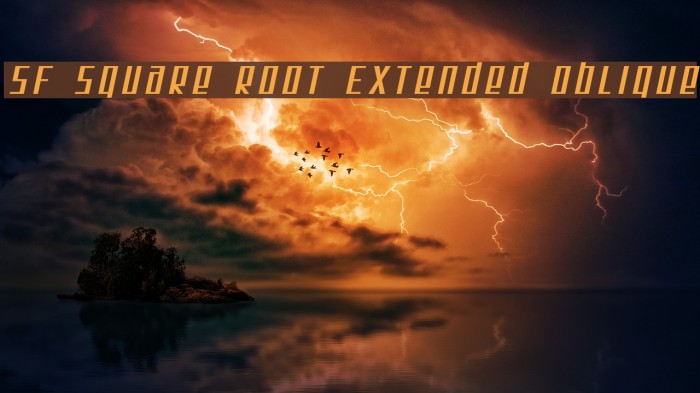 SF Square Root Extended Oblique Font examples