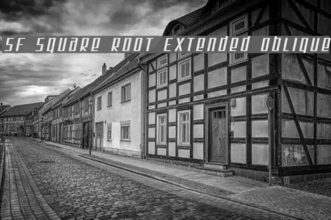 SF Square Root Extended Oblique Font examples