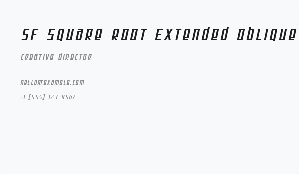 SF Square Root Extended Oblique Business Card