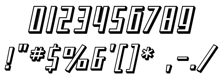 SF Square Root Shaded Oblique Font OTHER CHARS