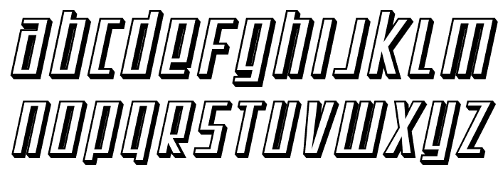 SF Square Root Shaded Oblique Font LOWERCASE