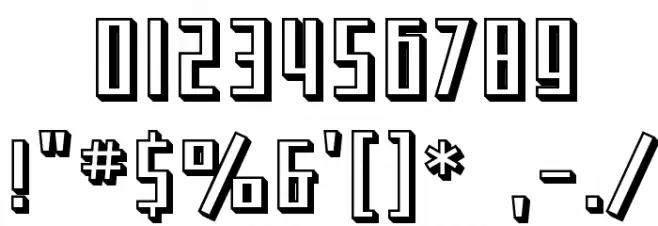 SF Square Root Shaded Font OTHER CHARS