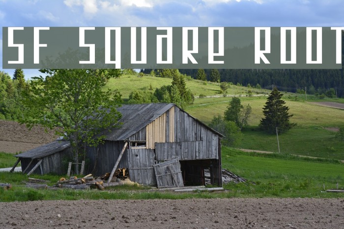 SF Square Root Font examples