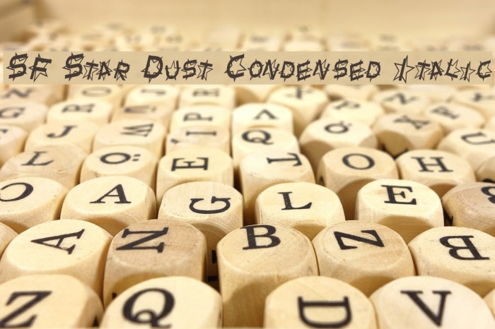 SF Star Dust Condensed Italic Font examples