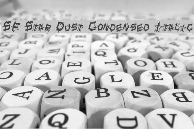 SF Star Dust Condensed Italic Schriftart examples