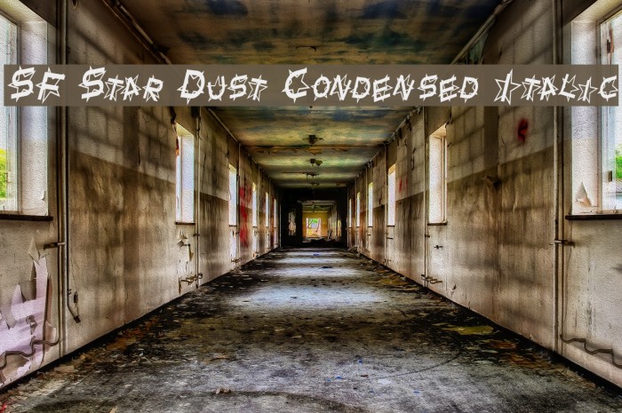 SF Star Dust Condensed Italic Font examples