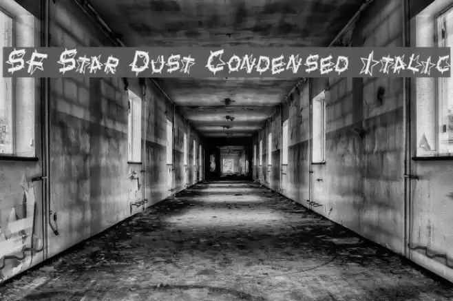 SF Star Dust Condensed Italic Schriftart examples