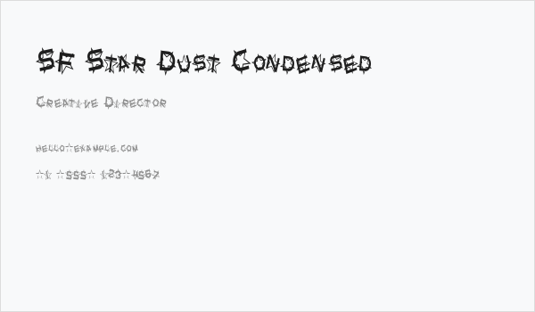 SF Star Dust Condensed Business Card