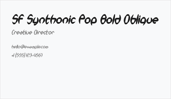 SF Synthonic Pop Bold Oblique Business Card