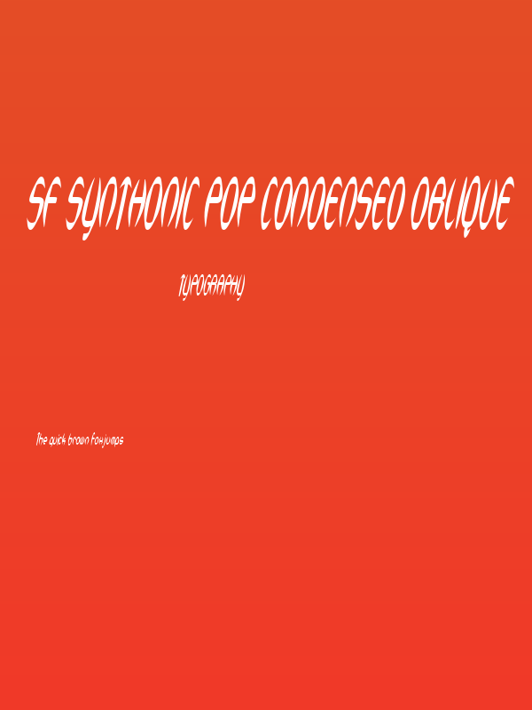 SF Synthonic Pop Condensed Oblique Poster