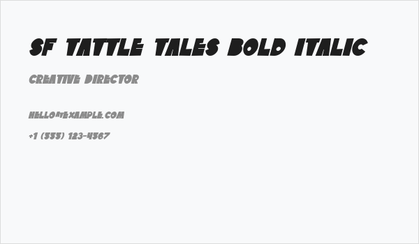 SF Tattle Tales Bold Italic Business Card