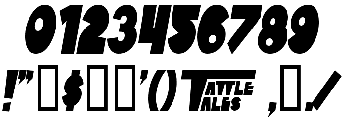 SF Tattle Tales Condensed Bold Italic Font OTHER CHARS