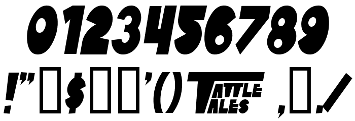 SF Tattle Tales Condensed Italic Font OTHER CHARS