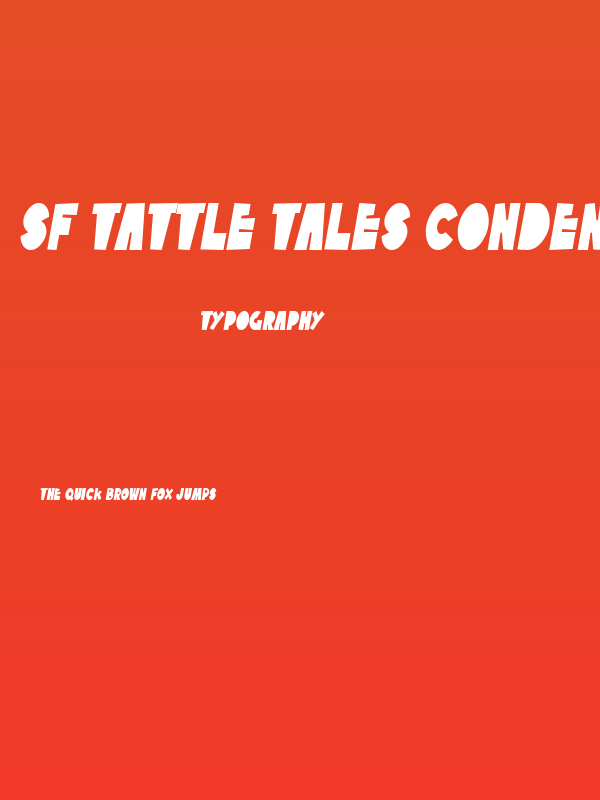 SF Tattle Tales Condensed Italic Poster