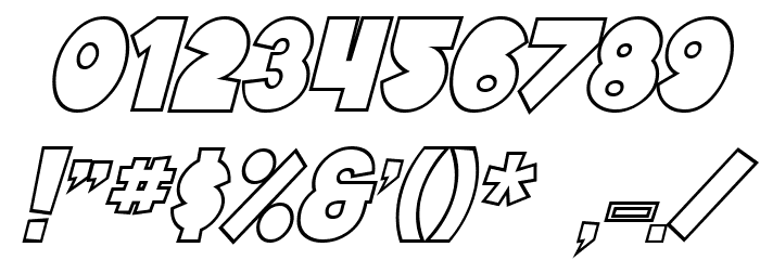 SF Tattle Tales Outline Italic Font OTHER CHARS