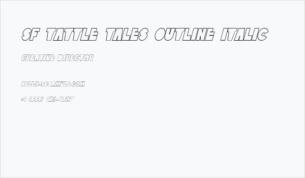SF Tattle Tales Outline Italic Business Card