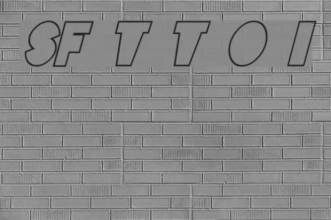 SF Tattle Tales Outline Italic Schriftart examples