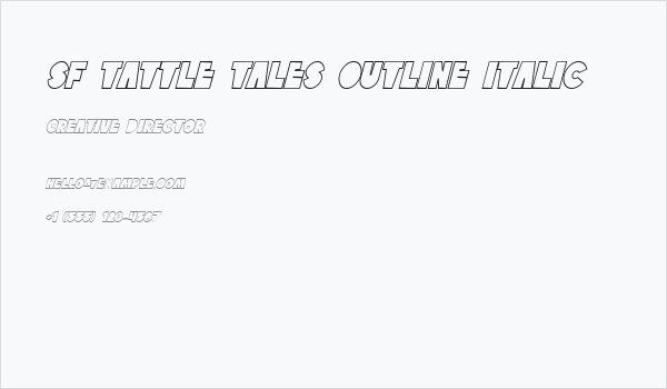 SF Tattle Tales Outline Italic Business Card